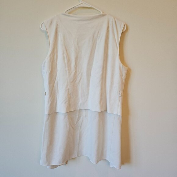 Bagatelle Collection Womens Sleeveless Waterfall Draped White Vest Size M - Picture 5 of 9